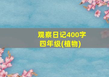 观察日记400字 四年级(植物)